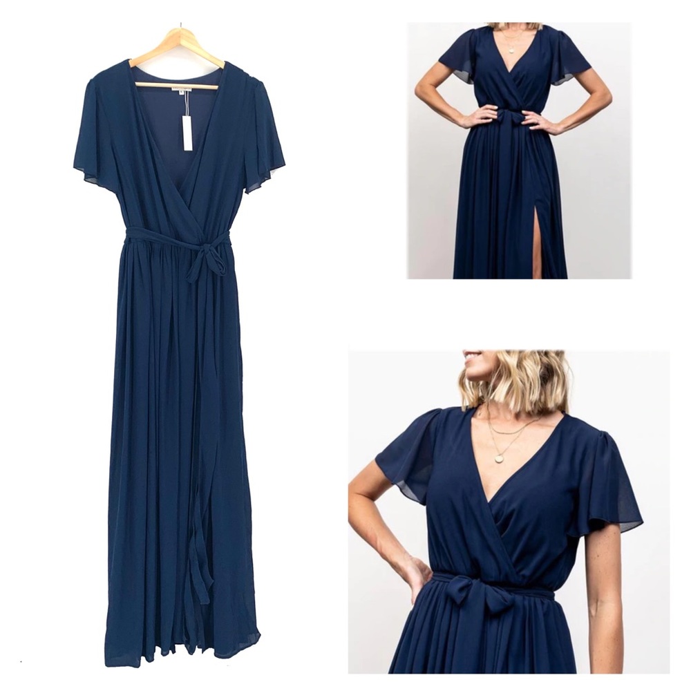 Baltic Born NWT Kristina Maxi Dress in Navy Blue Size XL